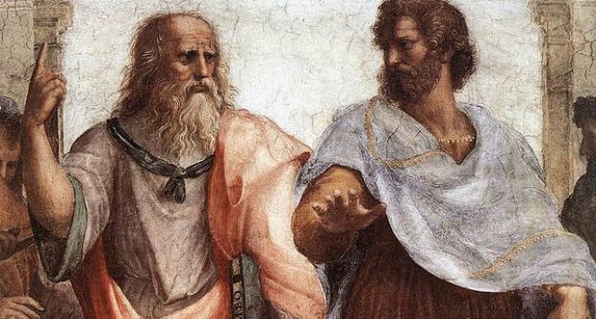 Platon i Arystoteles na fresku Rafaela Santi